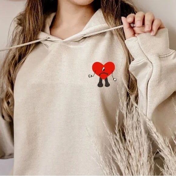 Bad Bunny Sweater Cream Color Hoodie - Picture 1 of 12